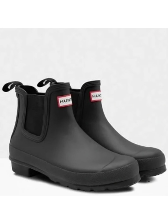 Hunter Shoes - Hunter Black Chelsea Short Rain Boots with Logo Trim New in Box Sz 8